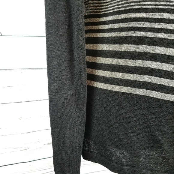 Escada black and silver striped twin set cardigan sleeveless top women's size 8 - Picture 9 of 9